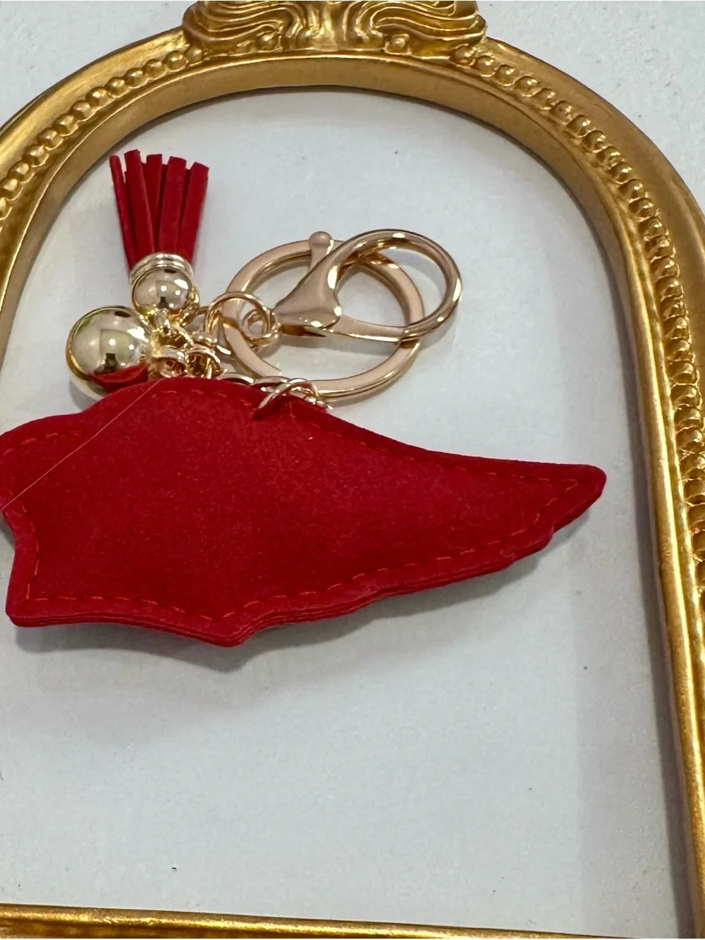 New Red Crystal Cardinal Keychain